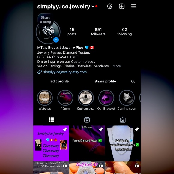 VVS1 Moissanite and 925 silver Cuban Link 8mm - Picture 3 of 3